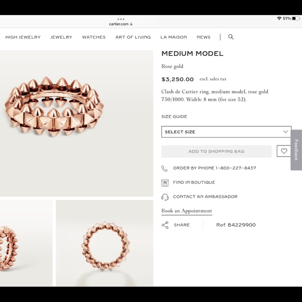 Clash de Cartier ring, rose gold - Picture 4 of 5
